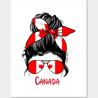 Canadian Girl, Canadian girlfriend, Canada Messy bun Posters and Art